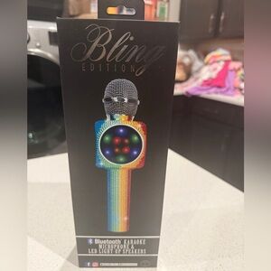 Bling Edition Bluetooth Karaoke Microphone - Silver and Rainbow